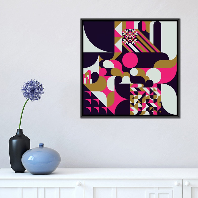 « baroque i », impression sur toile, H 18 po x l 18 po x P 1,5 po, Toile avec cadre noir, Pas de tapis