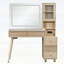 Meuble-lavabo 45,9 po avec miroir, lumières, 5 tiroirs, armoire en verre cannelé et station de charge, finition naturelle