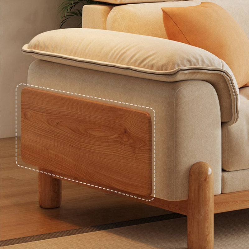 Modern Minimalist Solid Wood Fabric Sofa