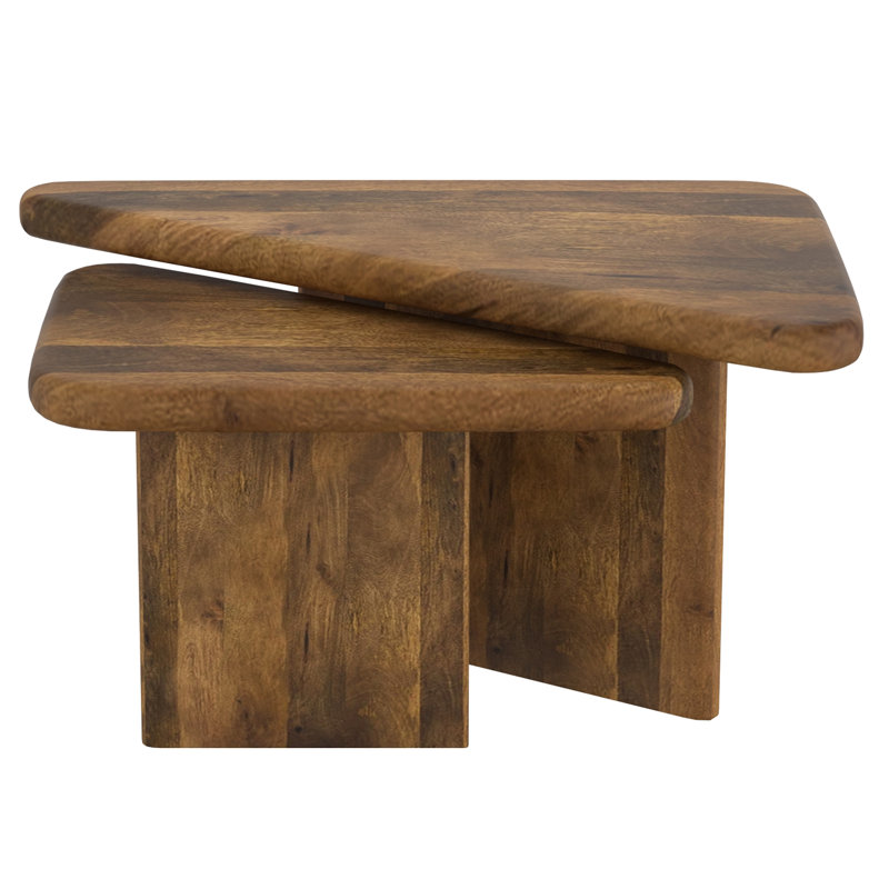 Bellin Solid Wood Nesting Coffee Table, Brown