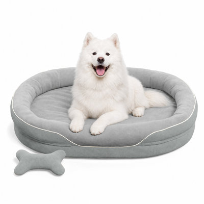 Lit orthopédique pour chien avec mousse à mémoire de forme et canapé avec traversin, housse lavable à la machine, lit pour chien confortable