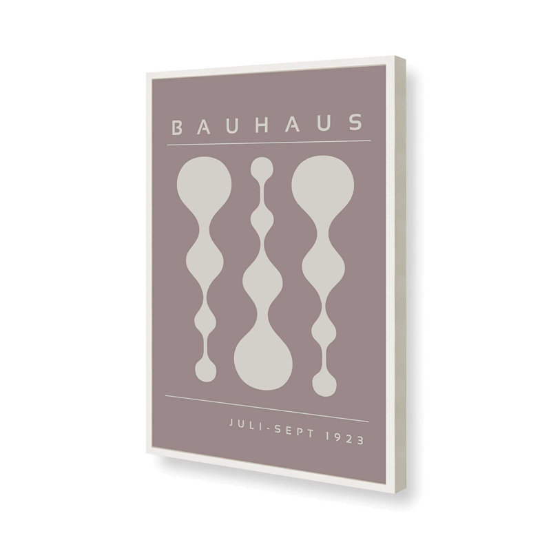 «Warm Taupe» rétro, affiche de Bauhaus II, H 37 po x l 25 po x P 1,25 po, Blanc opaque