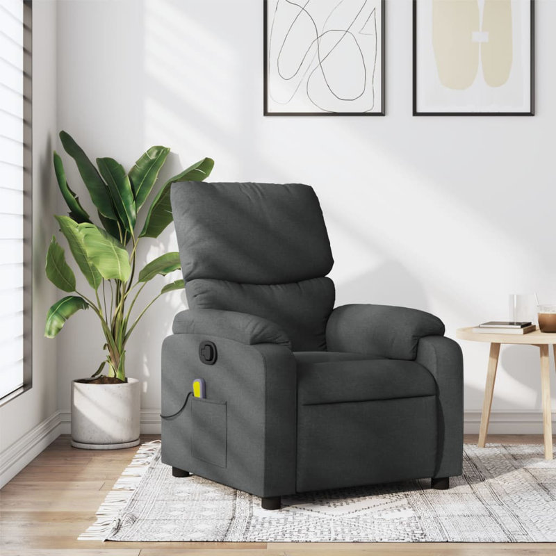 Fauteuil de massage, Manuel - Inclinaison par pression, Polyester gris foncé