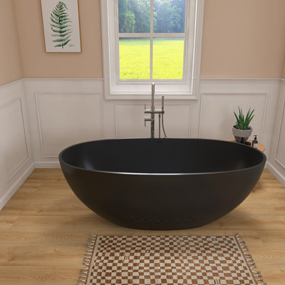 Baignoire profonde autoportante à surface solide de 61 po Fslefay