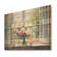Délicate fleur française rétro vue de fenêtre IV - fenêtre florale sur bois-1447739608