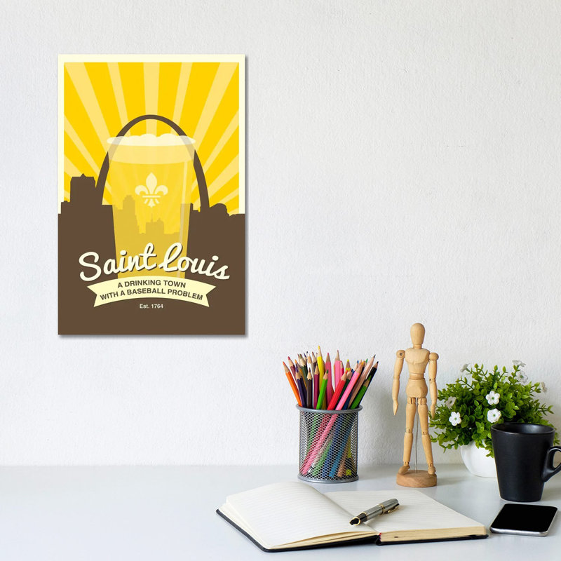 St. Louis - Drinking Town With A Baseball Problem by Benton Park Prints - Wrapped Canvas Gallery-Wrapped Canvas Giclée