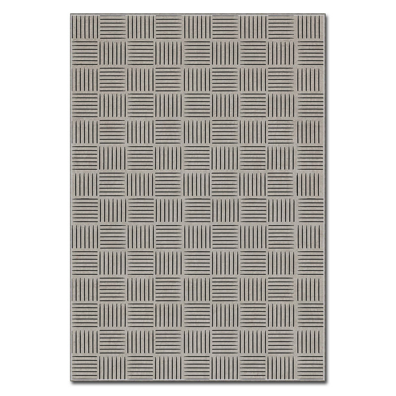 Tapis rectangulaire tissé à la machine en polyester gris tissé à la machine, Rectangle 3 pi 3 po x 5 pi 11 po