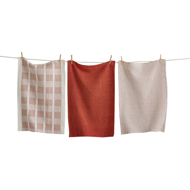 Sonoma Rust Dishtowel Set  Kitchen Textiles, Everyday Use, Machine Washable, Soft and Absorbent., Red
