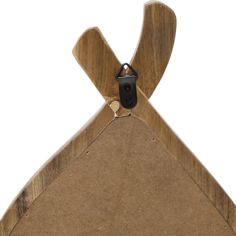 Ensemble de 3 miroirs décoratifs en bois massif en forme de feuille naturelle