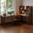 Nut-brown L-Shaped Solid Wood writing desk-118509563-118509566