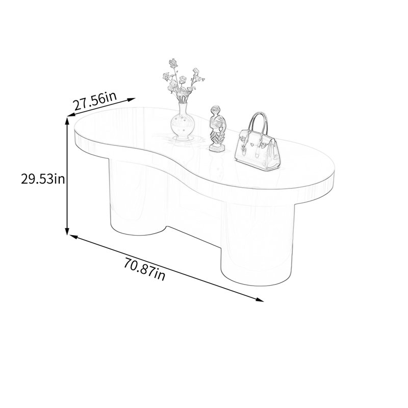 Table de présentation de vêtements vert clair, H 29,53 po x l 70,87 po x P 27,56 po