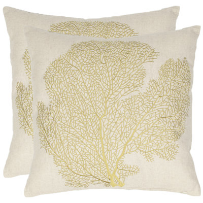 Robin Floral Linen Reversible Throw Pillow