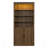 83"Tall Walnut Modern Farmhouse Bookshelf with LED Light & Adjustable Shelves