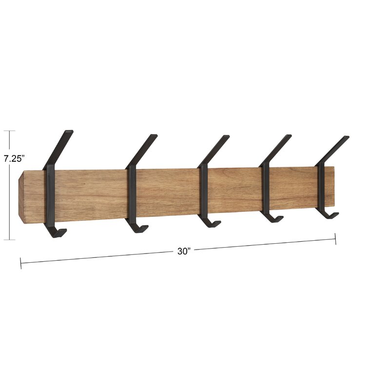 Garfinkel 5 - Hook Wall Mounted Coat Rack Mercury Row Color: Brown