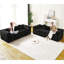 Canapé moderne sans os avec deux coussins décoratifs circulaires, tissu en polyester à poils longs texturé litchi doux pour la peau-1154015542