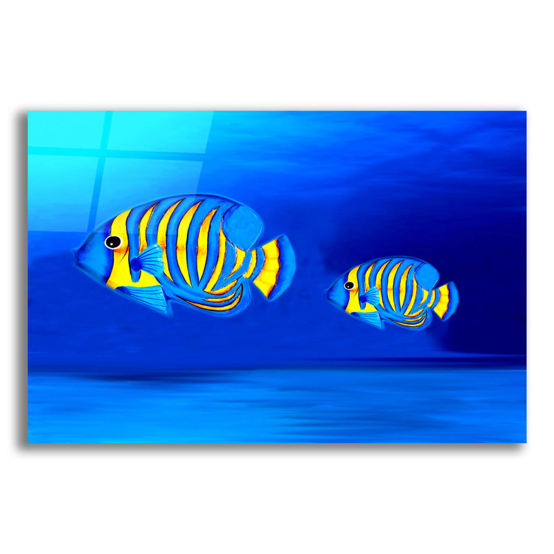 «Epic Art» «Colorful Fishes» par Ata Alishahi, acrylique «Colorful Fishes» par Ata Alishahi, H 16 po x l 24 po x P 0,2 po