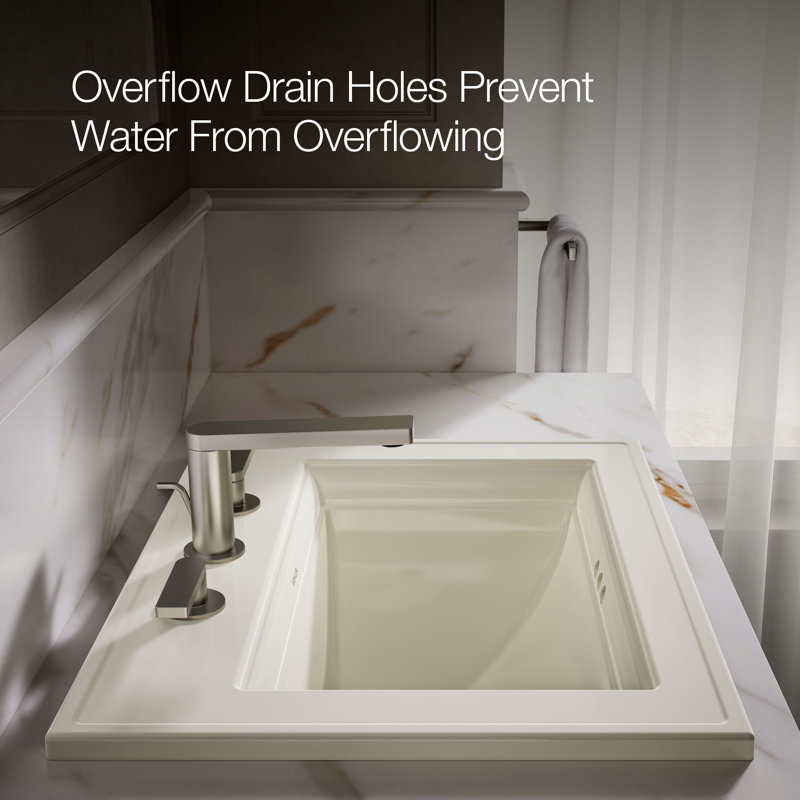 Memoirs® Stately Drop-in Bathroom Sink, Biscuit, 8" Centers