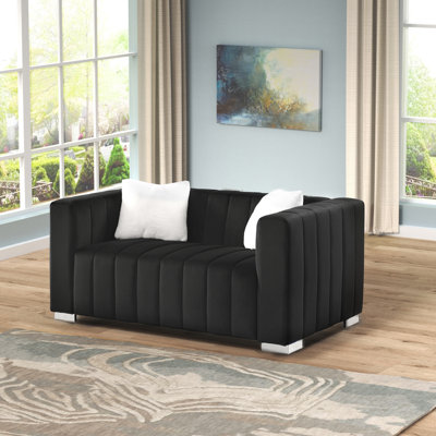 Clifford 62.6" Velvet Square Arm Loveseat