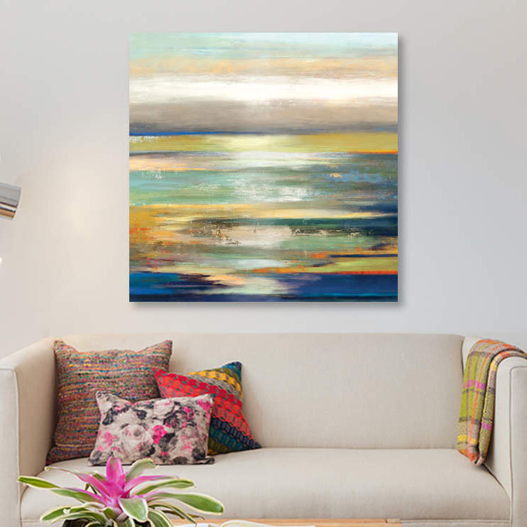 « soirée marée i », impression sur toile, H 48 po x l 48 po x P 1,5 po, Pas de tapis, Toile tendue