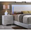 Ensemble de chambre à coucher moderne 5 pièces blanc comprenant une base de lit, une commode, un miroir et 2 tables de chevet -326738643