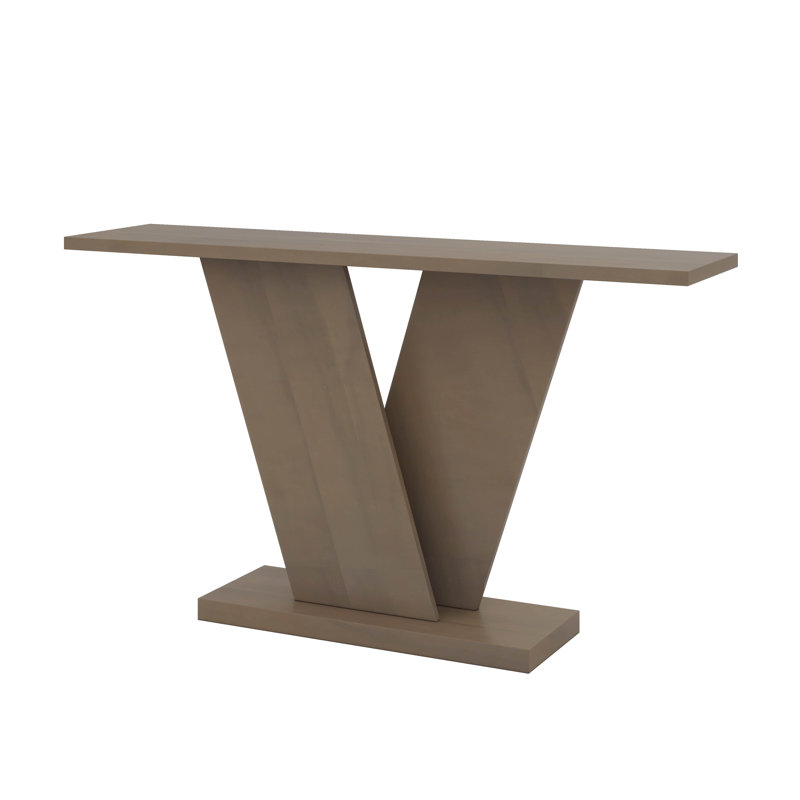 Longue console, canapé moderne en bois derrière le canapé, Taupe
