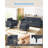 3-Piece Linen L-Shaped Set: 3-Seater Sofa, Armchair with Ottoman & Side Pockets, Dark Grey-45851713