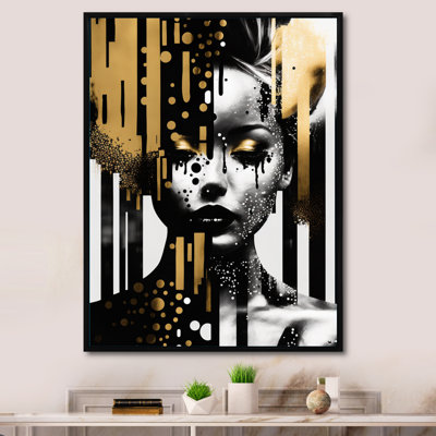 Golden Fluidity Of Womanhood IV - Woman Abstract Wall Art