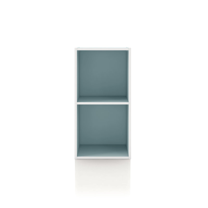 Bibliothèque de rangement modulable, 2 cubes, Bleu clair