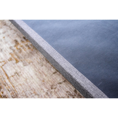 Upholstered Mattress Platform - Black + Gray, Adjustable 6, 1000 Lbs Support, Plywood Base And