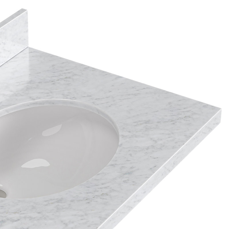 ARIEL Kelly 73 Double Sink Bathroom Vanity with Italian Carrara Marble Top, Gray