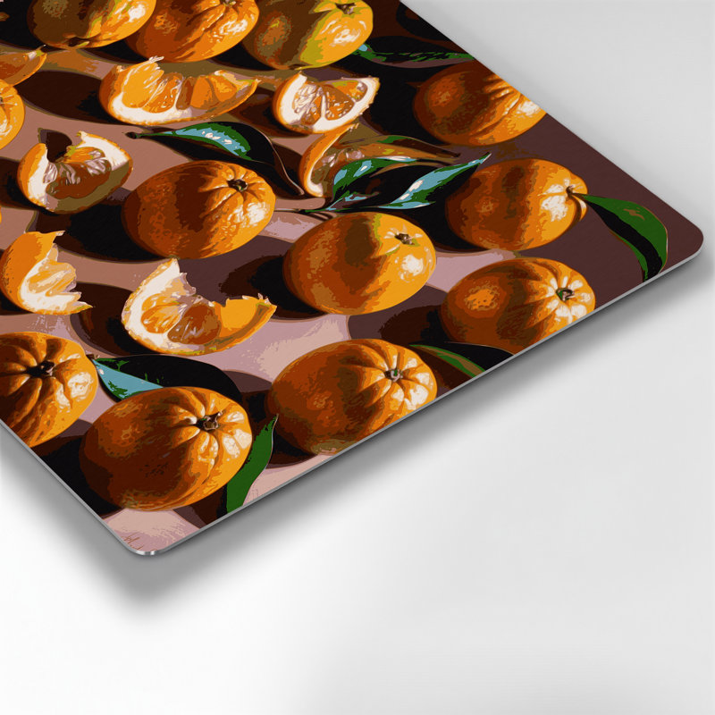 Fruit, clémentine, art mural en métal brun, H 11 po x l 14 po