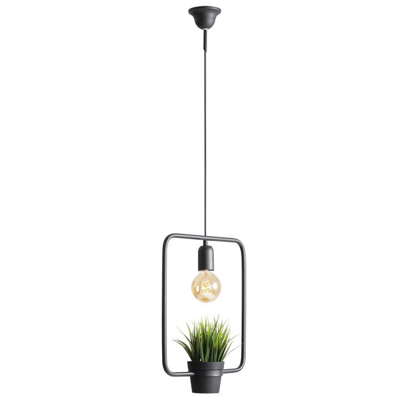 Delton 1 - Light Black Square/Rectangle Pendant