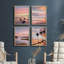 " Vibrant Palm Tree Beach Shore Island Ocean Set Of 4 Landscape Colourful Wall Decor Framed Prints " 4 - Pieces-93012467-93012468