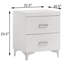 Table de chevet de la chambre à coucher 2 en blanc - Construction et style élégant avec table de chevet à glissières centrales en métal Profitez d'un design de rangement pratique