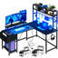 Metal Base Computer Desk with Power Outlet-1009136429