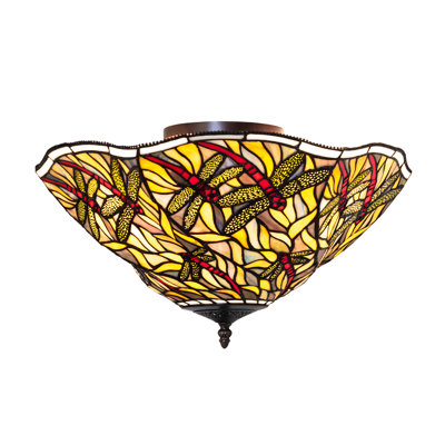 19" Wide Swirling Dragonfly Flushmount