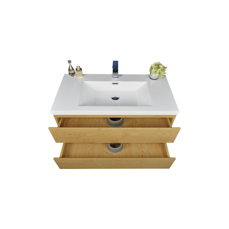 Ensemble de meuble-lavabo simple 41,75 po Curly, Chêne anglais