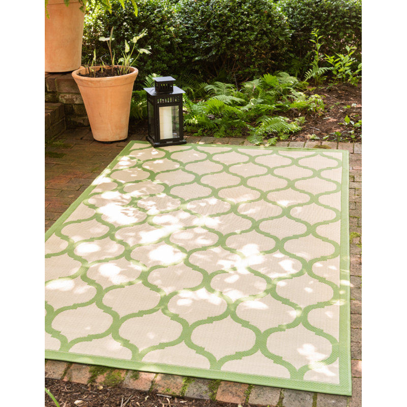 Tapis intérieur / extérieur beige Timmons, Rectangle 7 pi 1 po x 10 pi