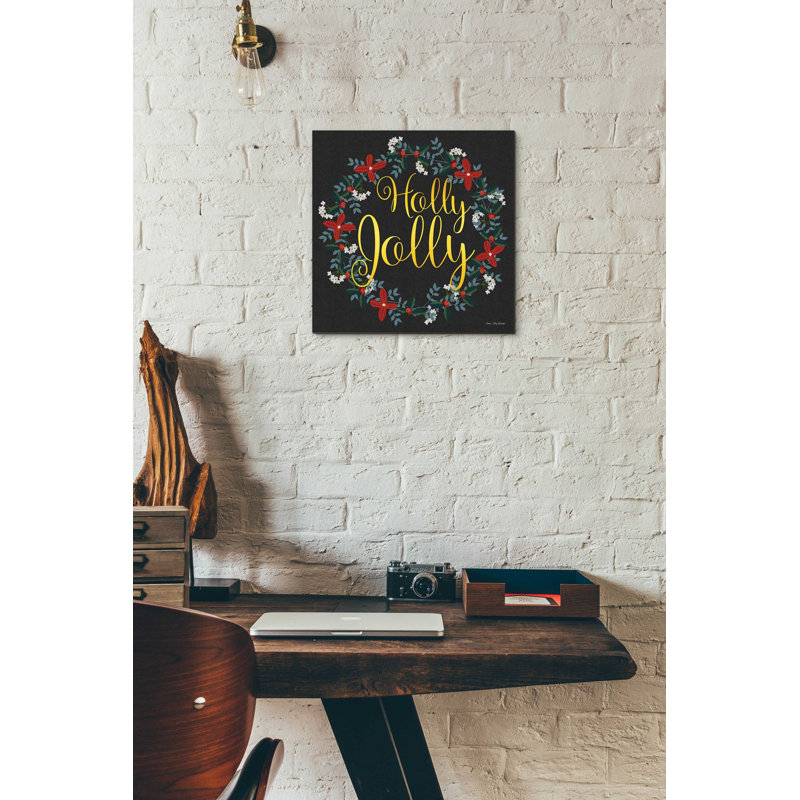 «Holly Jolly Wreath» par Seven Trees Design, art mural en verre acrylique, H 12 po x l 12 po x P 0,13 po