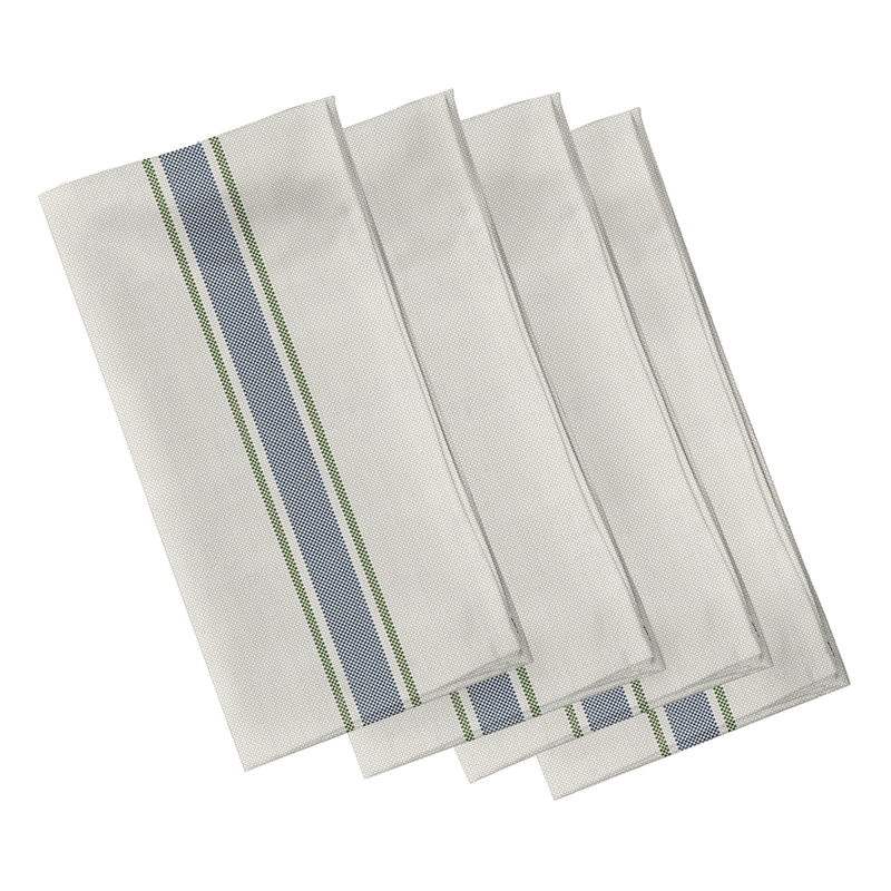 Jayapura Polyester Geometric Square Napkin, Navy Blue