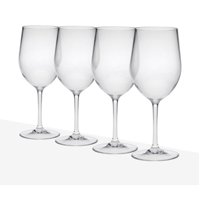 Plastic Wine Glasses Set of 4, 12 oz