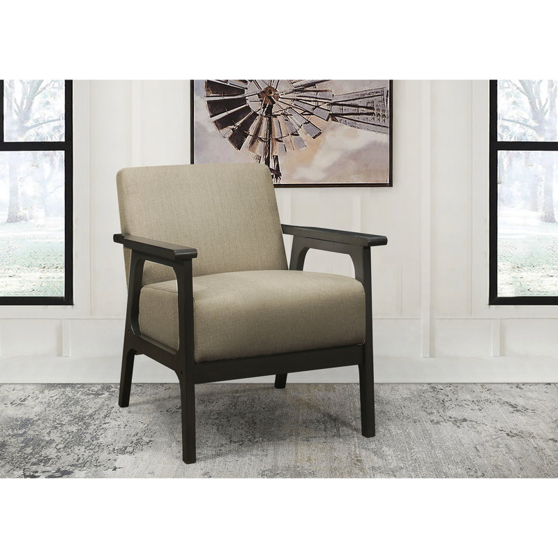 Chaise d'appoint avec tissu brun, bois d'hévéa massif, gris antique, chaise de salon au fini gris essentiel, structure en bois d'hévéa texturé, meubles