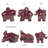 6-Piece White Jade-Look Elephant Figurines Set with Gold Patterns - Lucky Feng Shui Animal Statues Home Decor-590708677