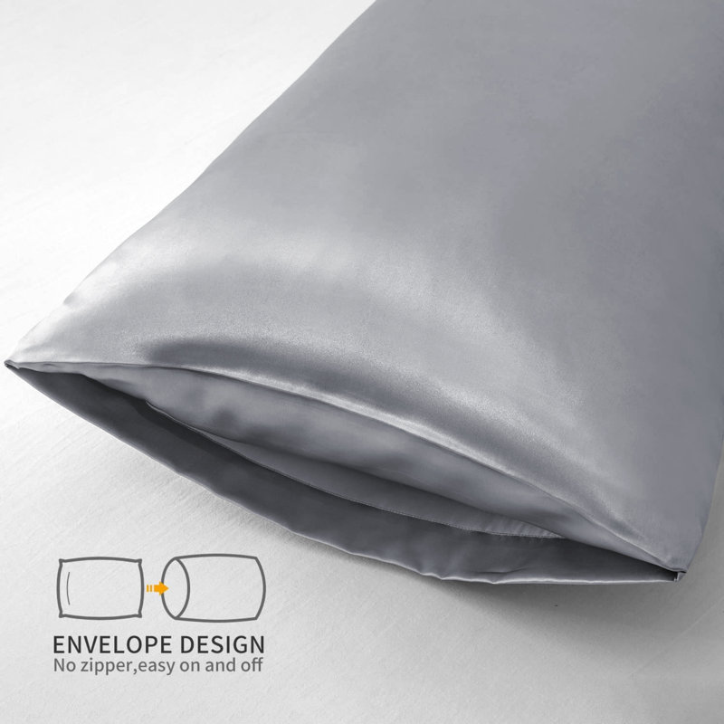 Andrius Satin Envelope Pillowcase, Grey