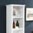 Bathroom Storage Cabinet with 4 Adjustable Shelves and Hidden Storage Space-1648924096