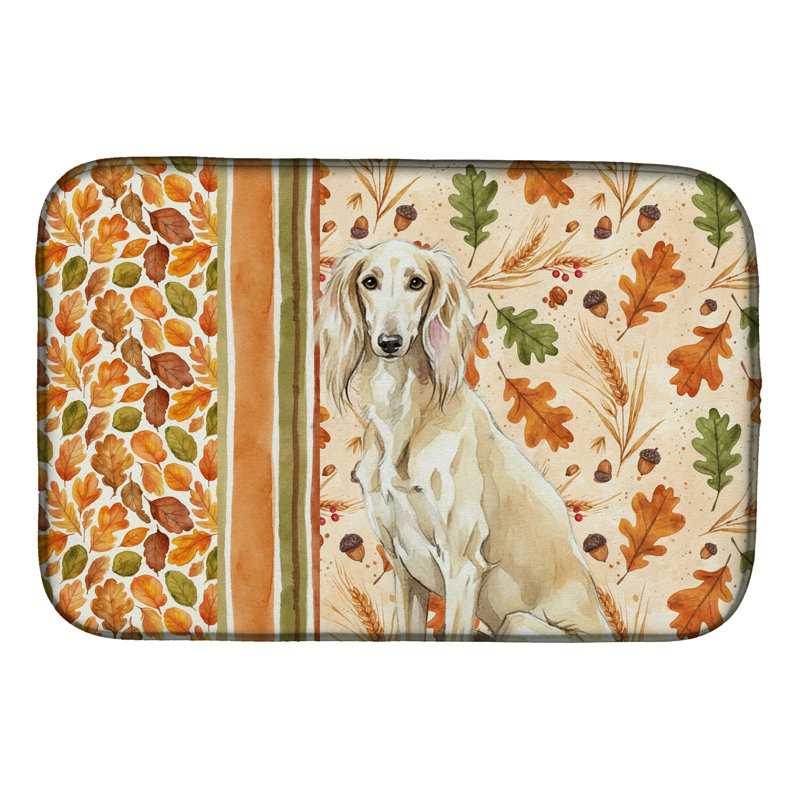 Cream Saluki Heirloom Fall Dish Drying Mat