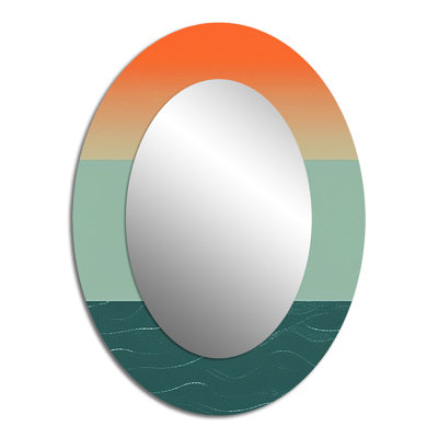 Minimalism Solidate Landscape VI - Orange Oval Wall Mirror Decor