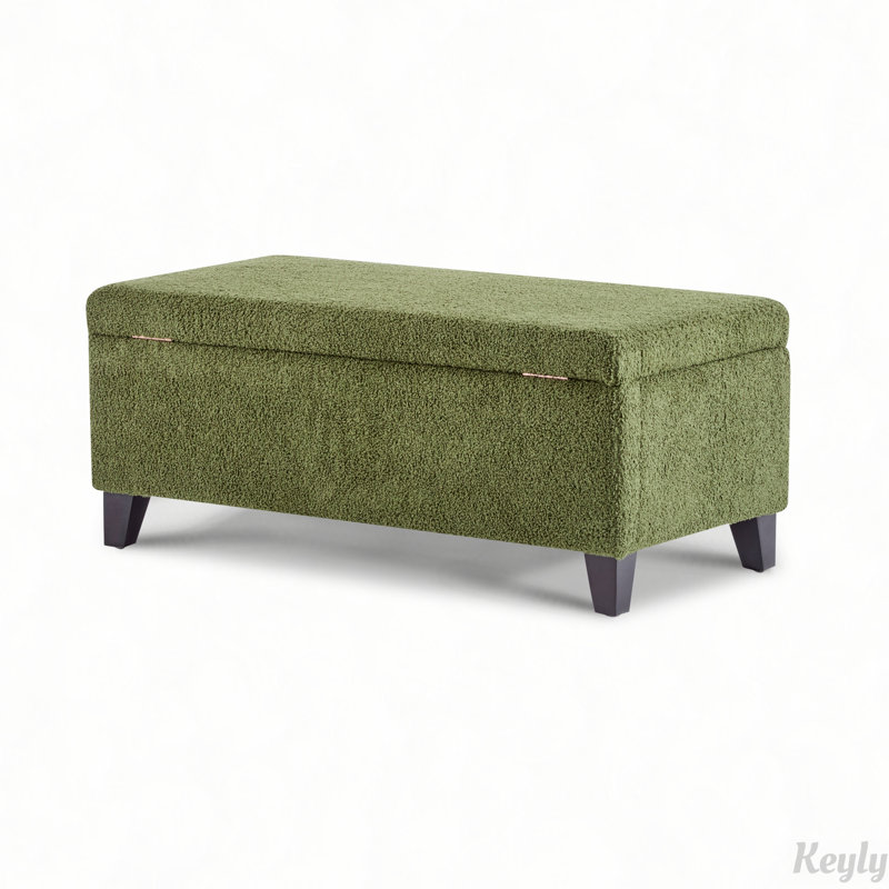 Banc de rangement bouclé avec couvercle rabattable
