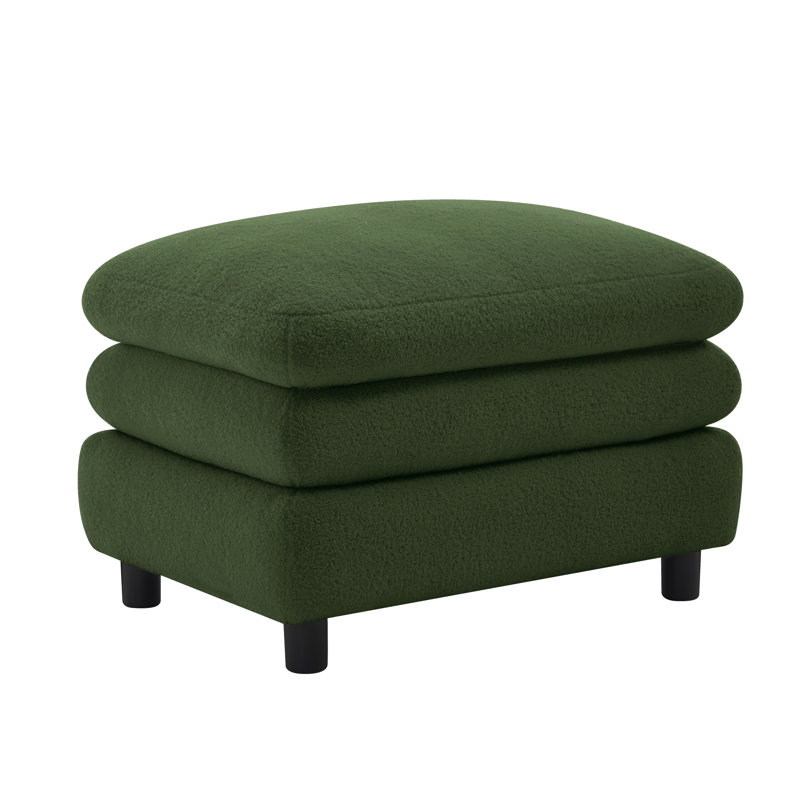 Repose-pieds en tissu Teddy, Vert