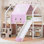 Cadre de lit mezzanine en bois avec tente